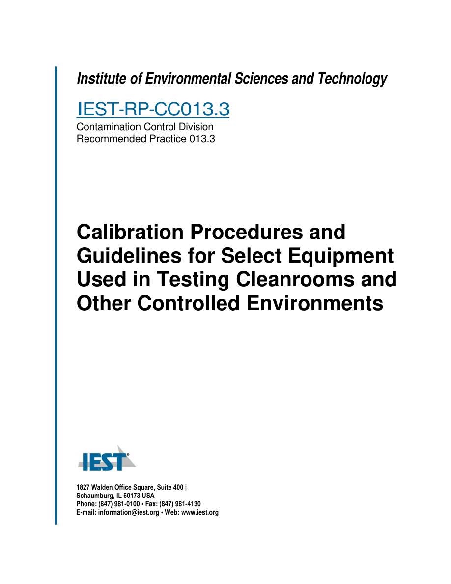 IEST RP-CC013.3 PDF Preview