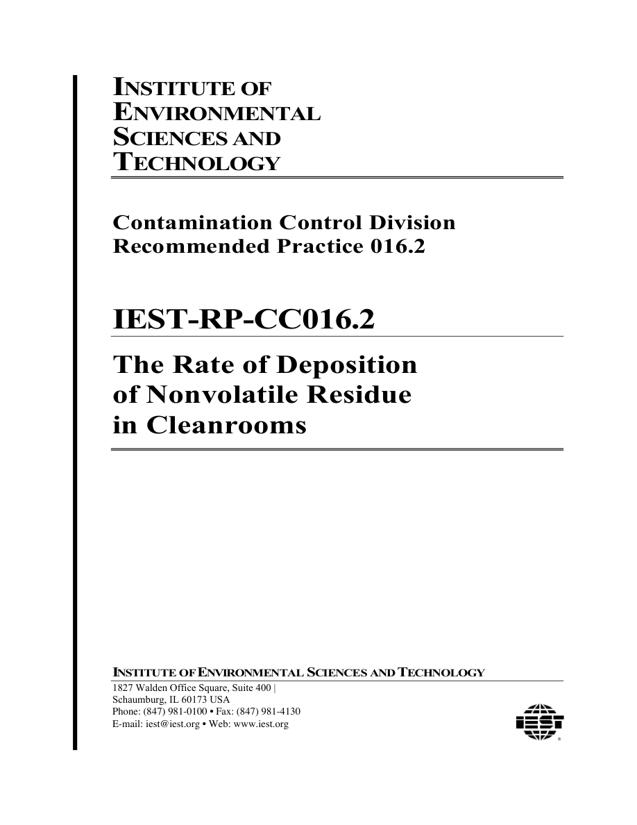 IEST RP-CC016.2 PDF Preview