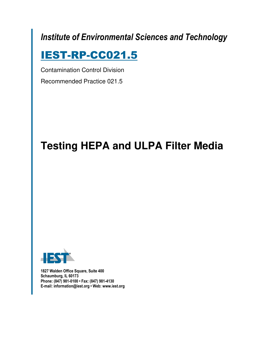 IEST RP-CC021.5 PDF Preview