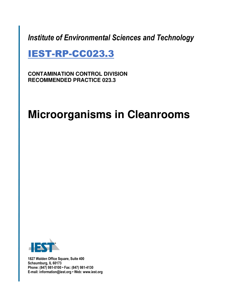 IEST RP-CC023.3 PDF Preview