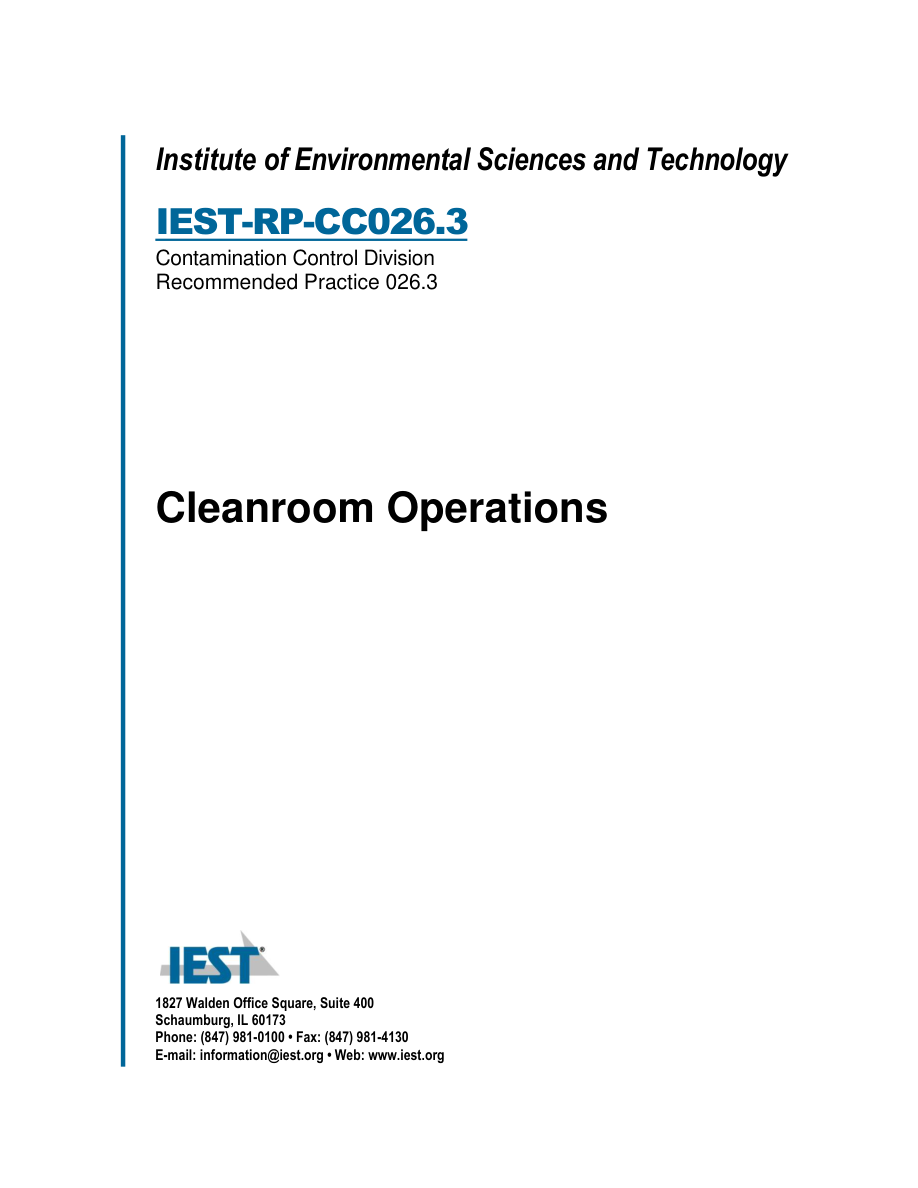 IEST RP-CC026.3 PDF Preview