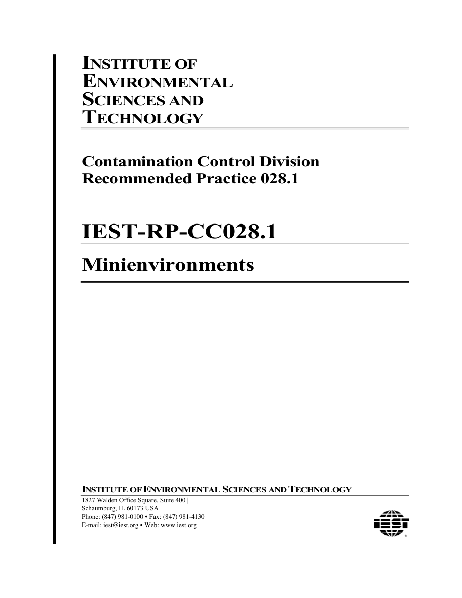 IEST RP-CC028.1 PDF Preview