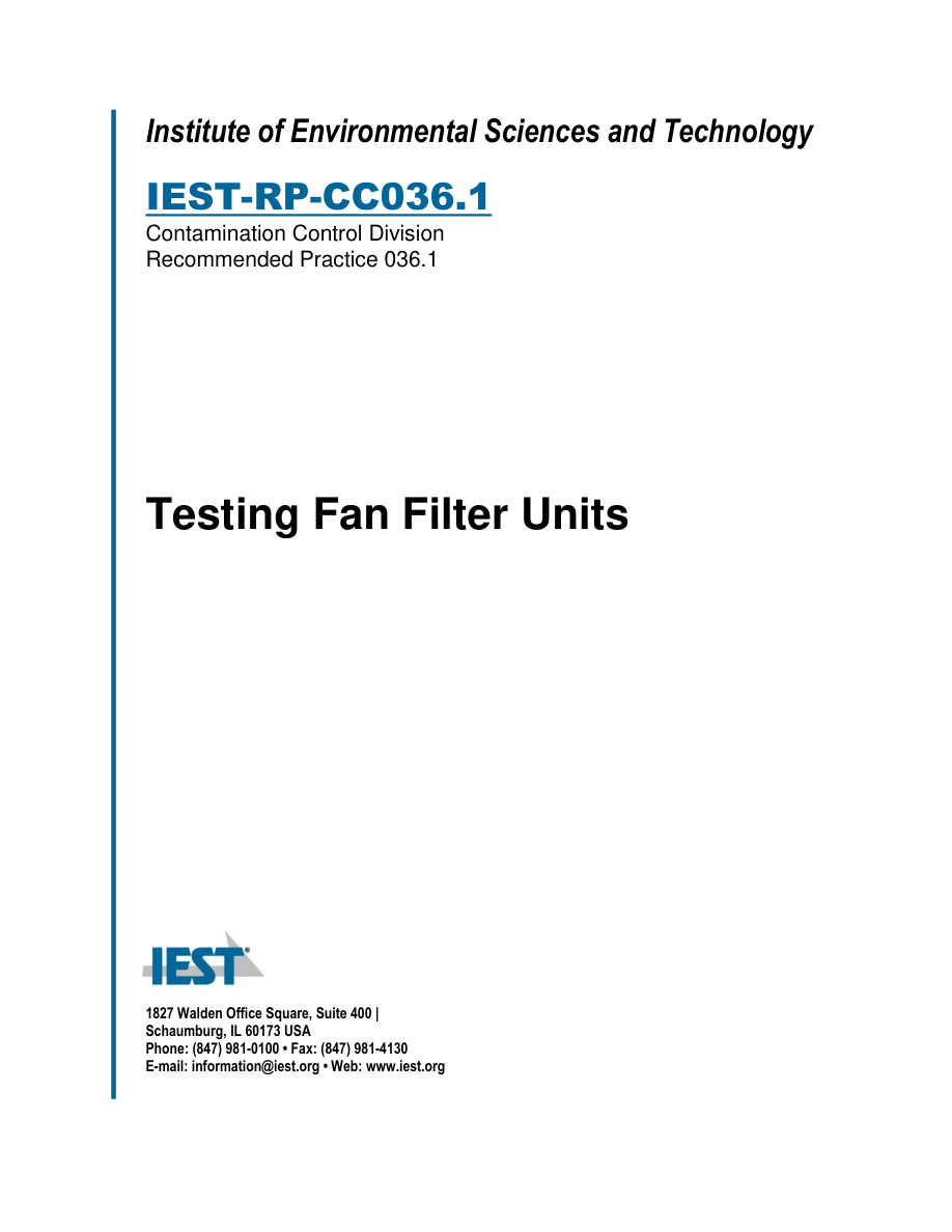 IEST RP-CC036.1 PDF Preview