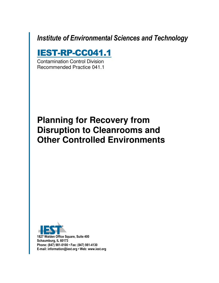 IEST RP-CC041.1 PDF Preview