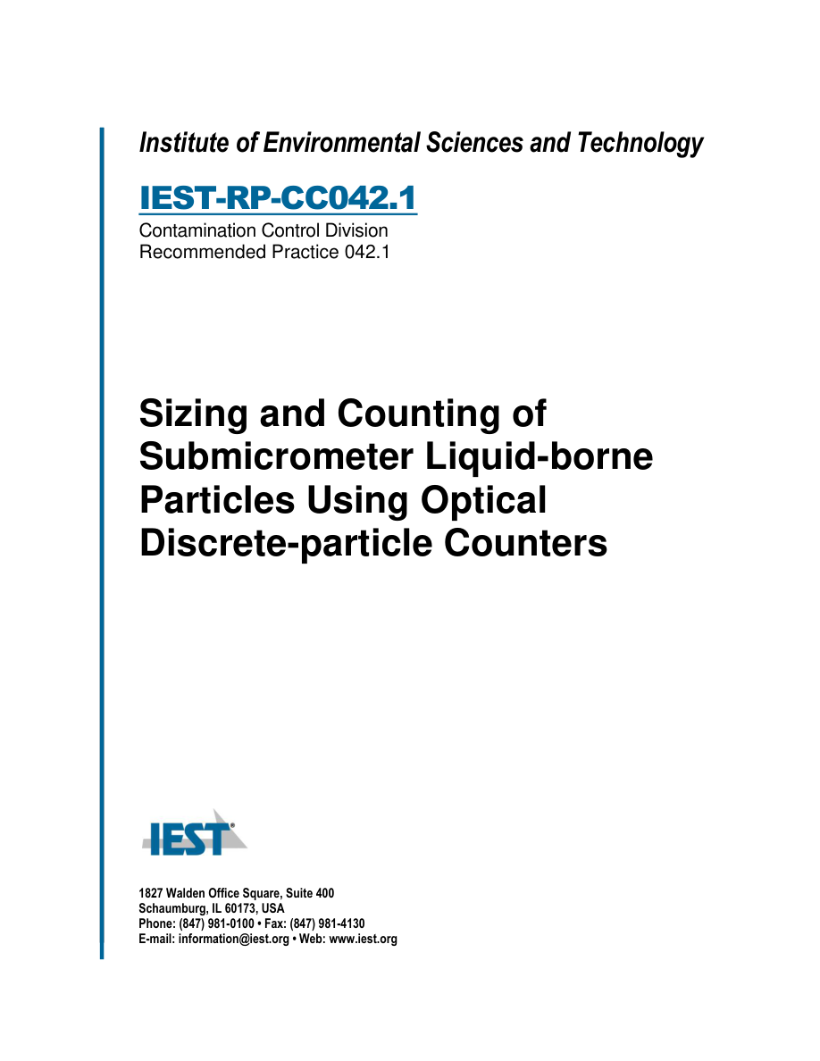 IEST RP-CC042.1 PDF Preview