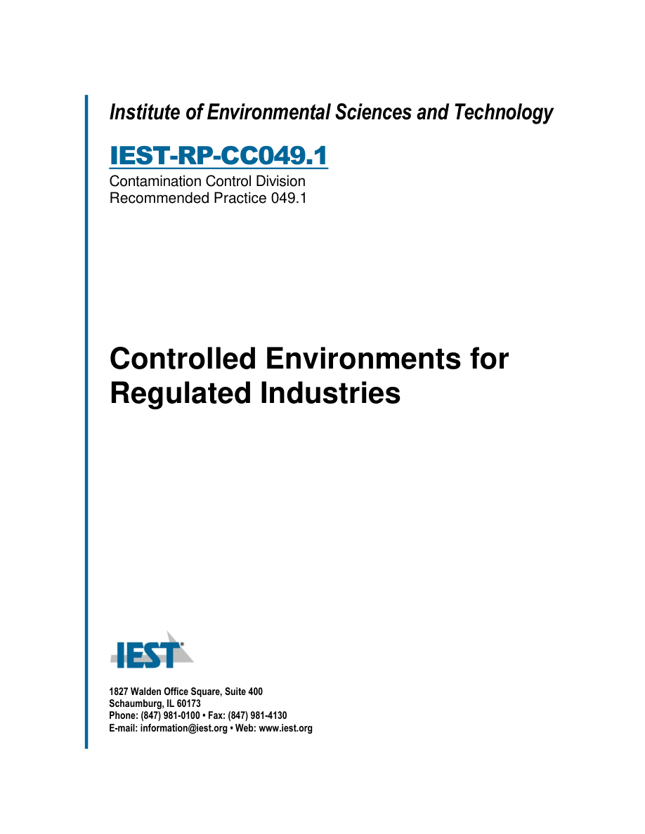 IEST RP-CC049.1 PDF Preview