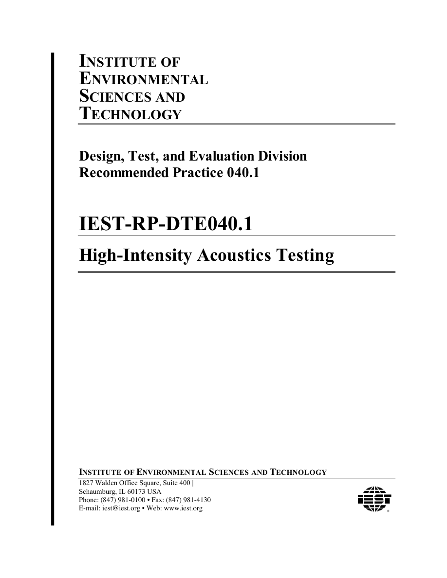 IEST RP-DTE040.1 PDF Preview