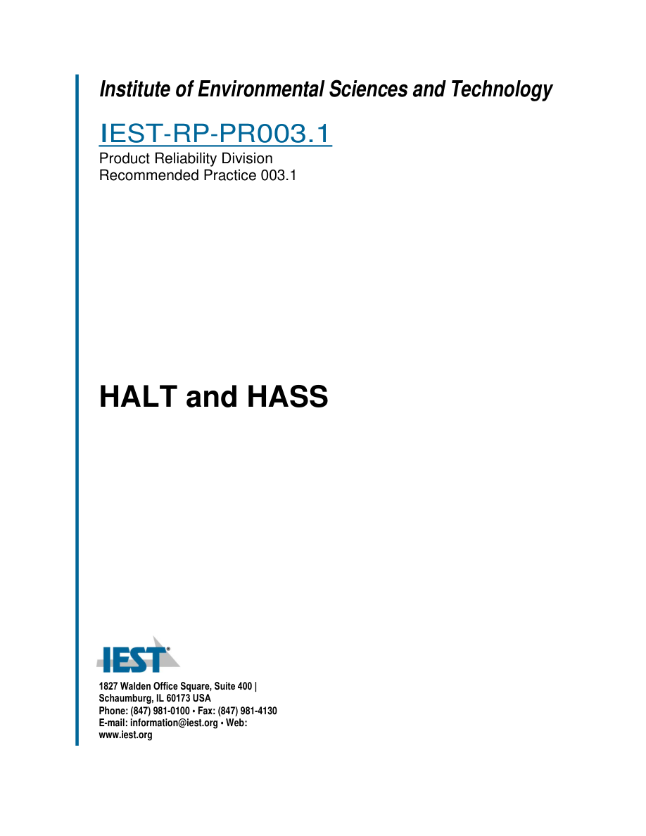 IEST RP-PR003.1 PDF Preview