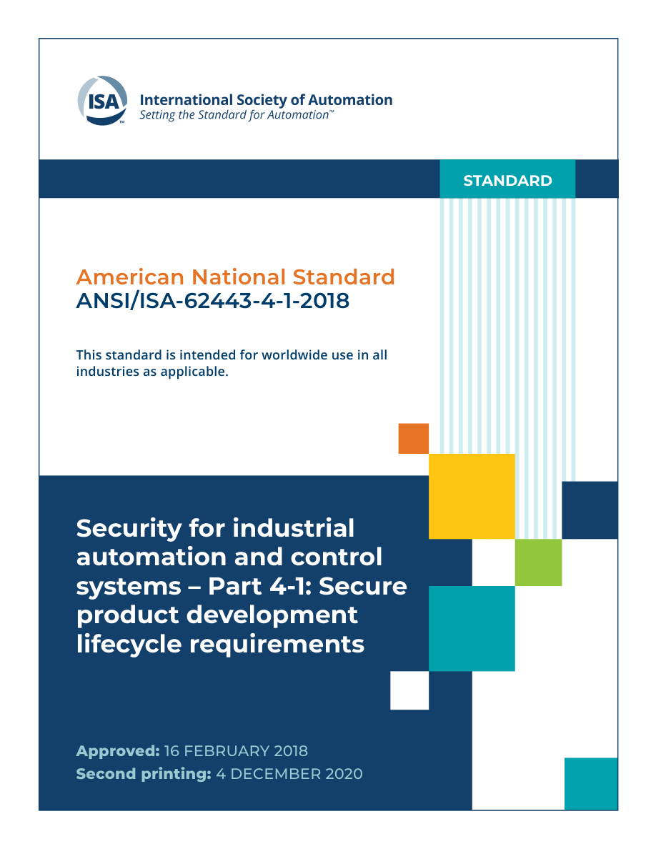 ISA ANSI/ISA 62443-4-1-2018 PDF Preview