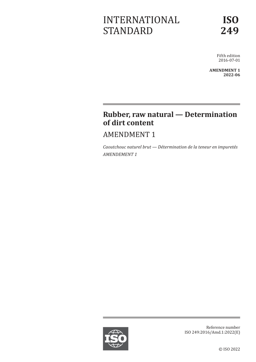 ISO 249:2016/Amd1:2022 PDF Preview