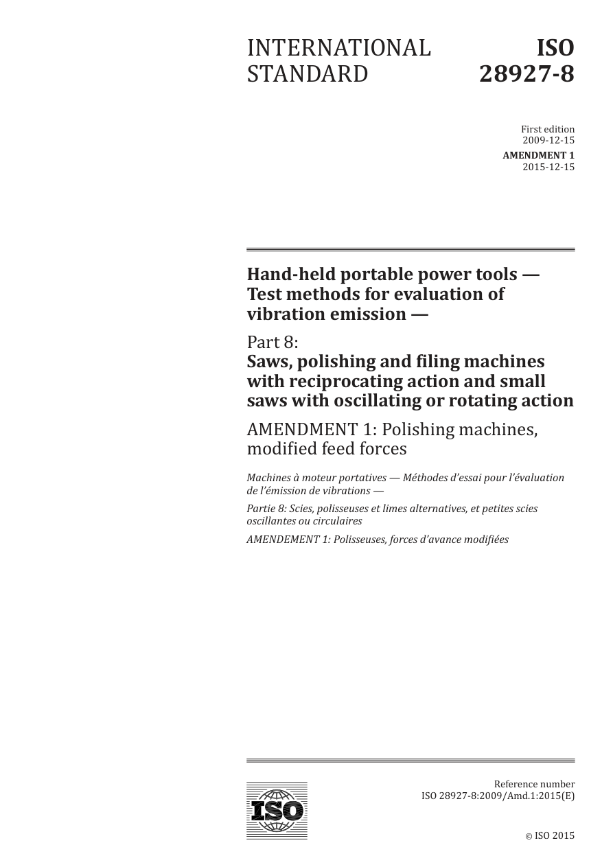 ISO 28927-8:2009/Amd1:2015 PDF Preview