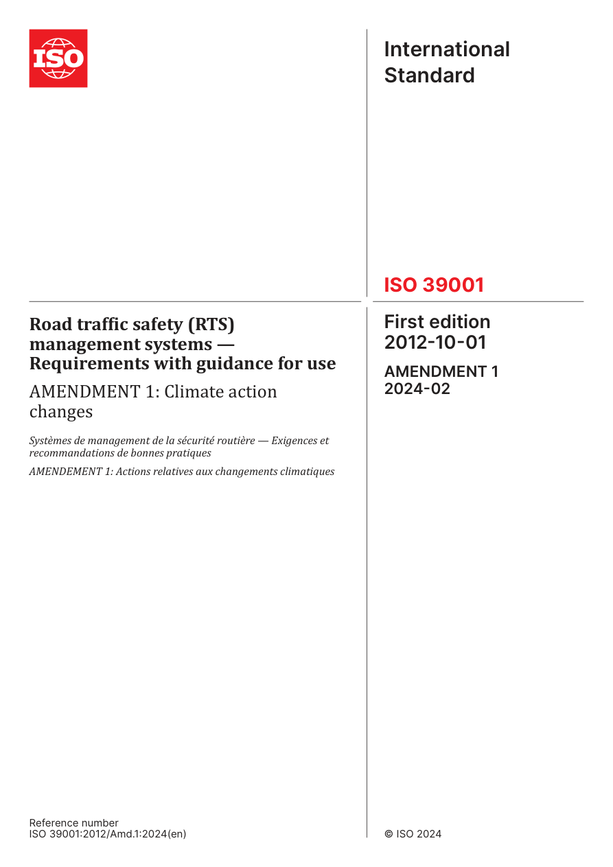 ISO 39001:2012/Amd1:2024 PDF Preview