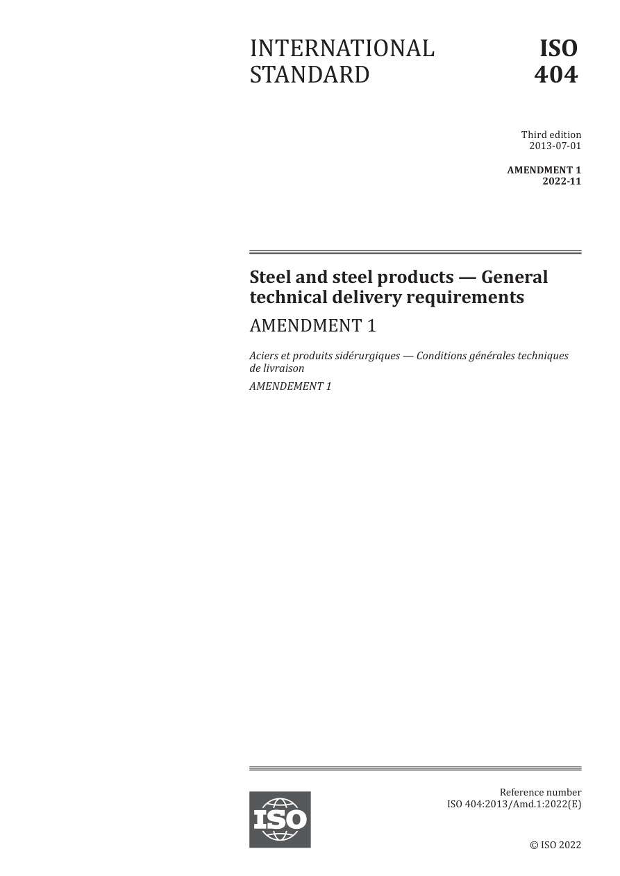 ISO 404:2013/Amd1:2022 PDF Preview