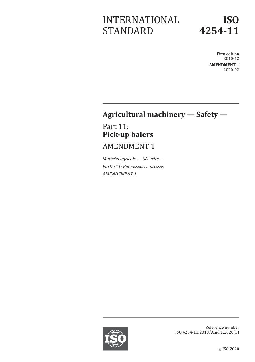 ISO 4254-11:2010/Amd1:2020 PDF Preview
