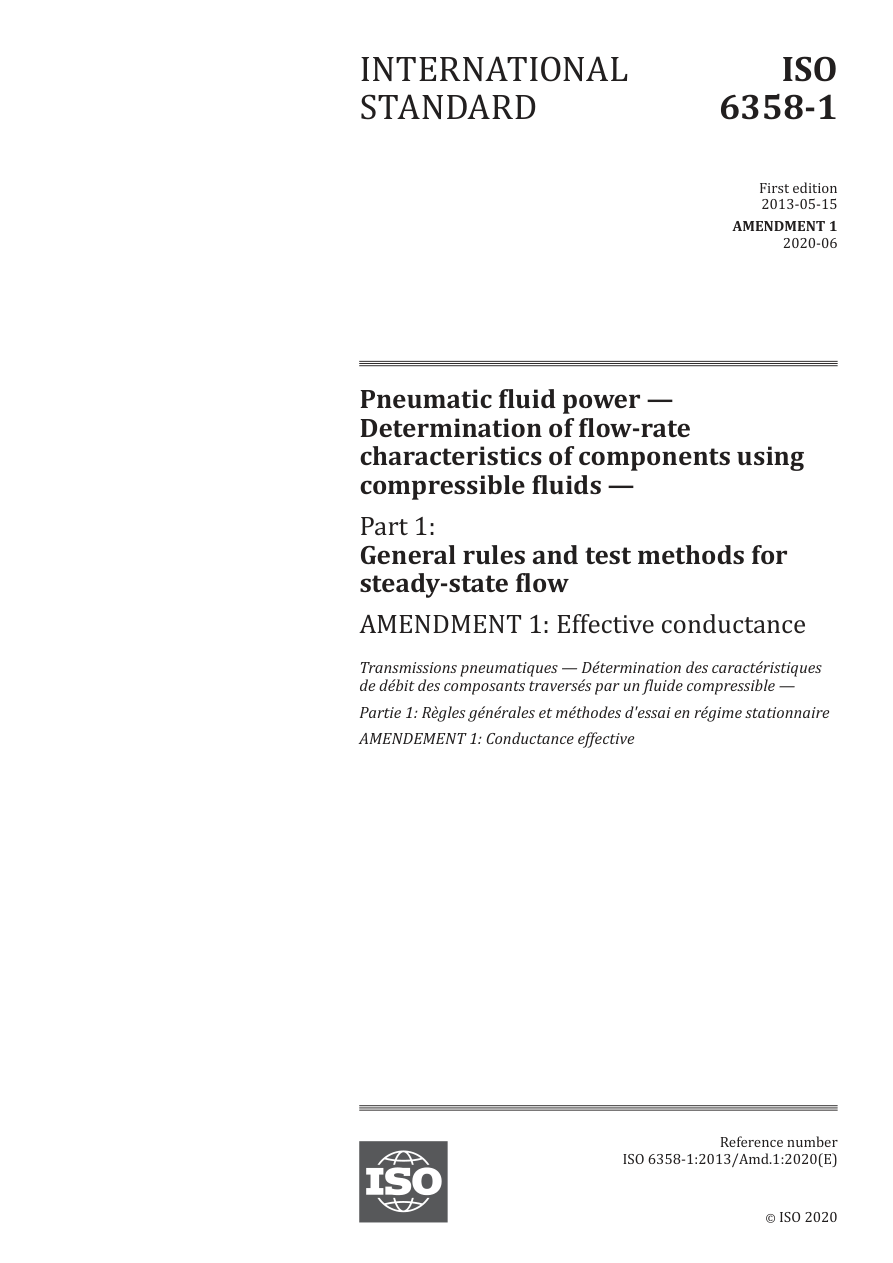 ISO 6358-1:2013/Amd1:2020 PDF Preview