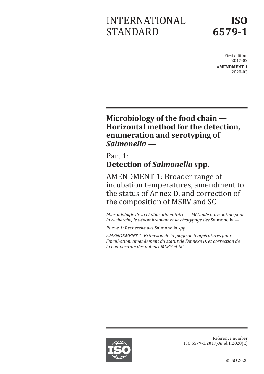 ISO 6579-1:2017/Amd1:2020 PDF Preview