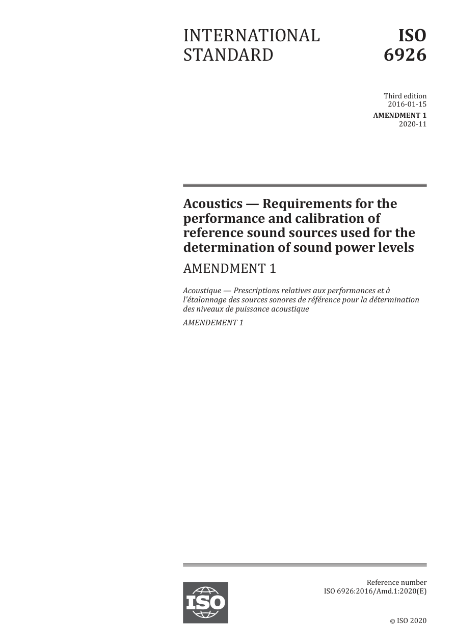 ISO 6926:2016/Amd1:2020 PDF Preview