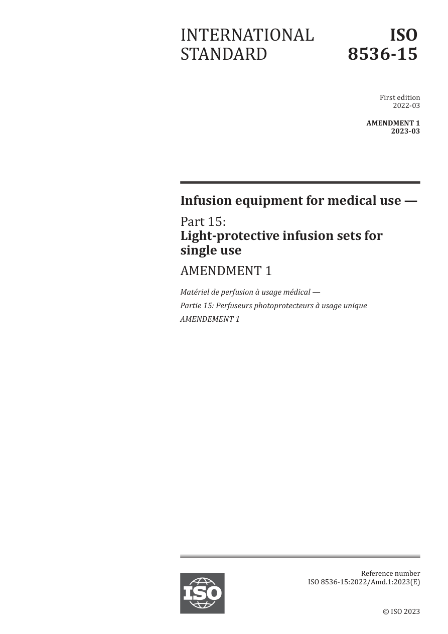 ISO 8536-15:2022/Amd1:2023 PDF Preview