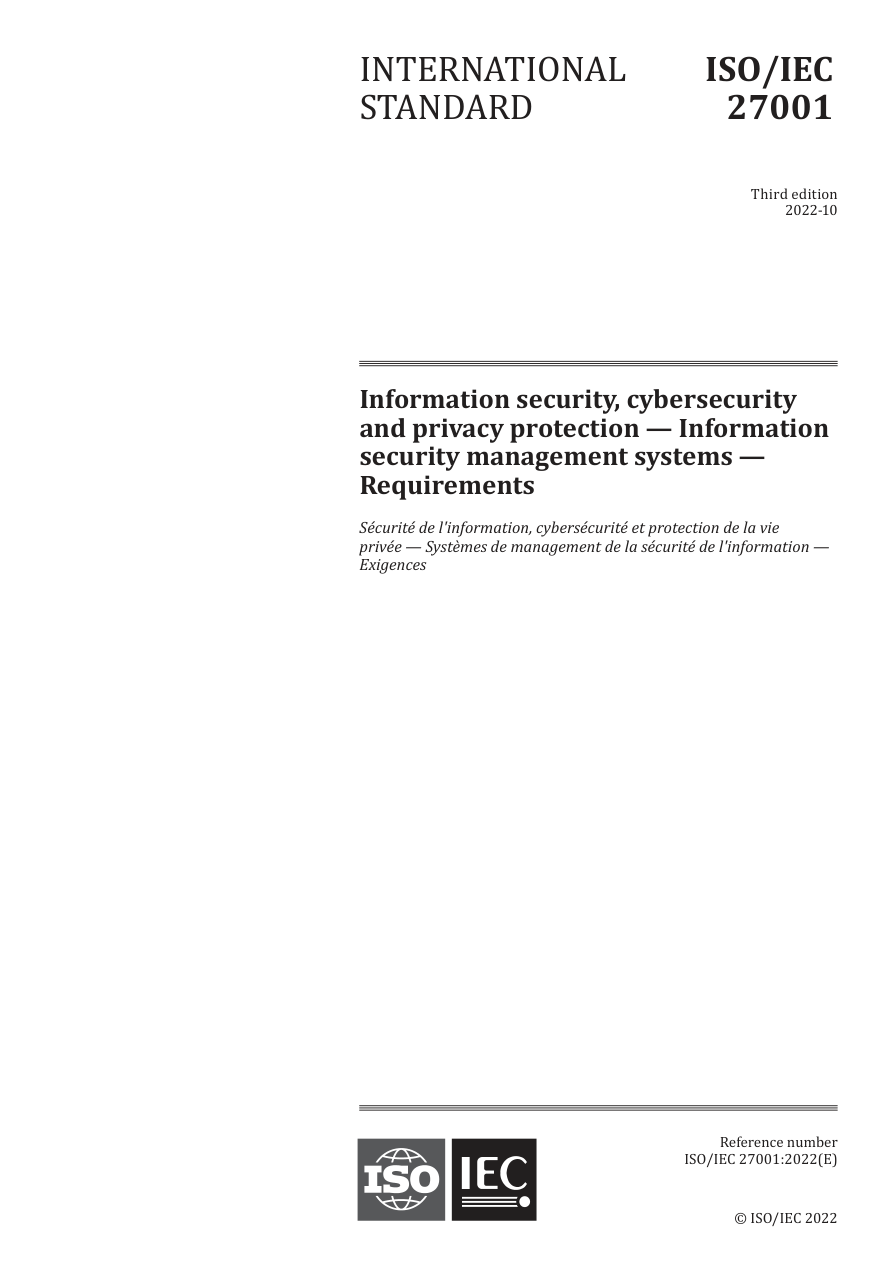 ISO/IEC 27001:2022 PDF Preview