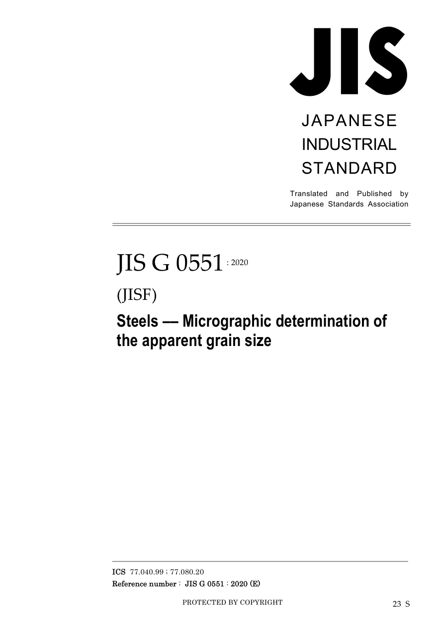JIS G 0551:2020 PDF Preview