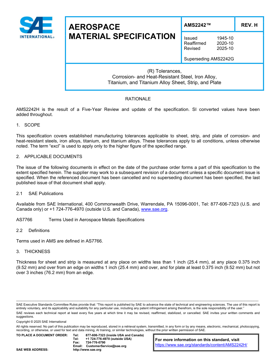 SAE AMS2242 Rev H PDF Preview