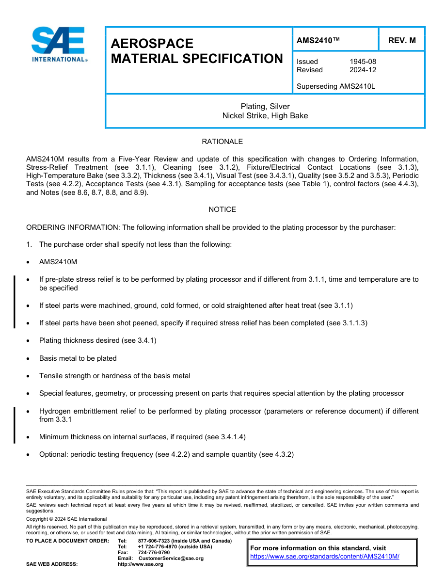 SAE AMS2410 Rev M PDF Preview