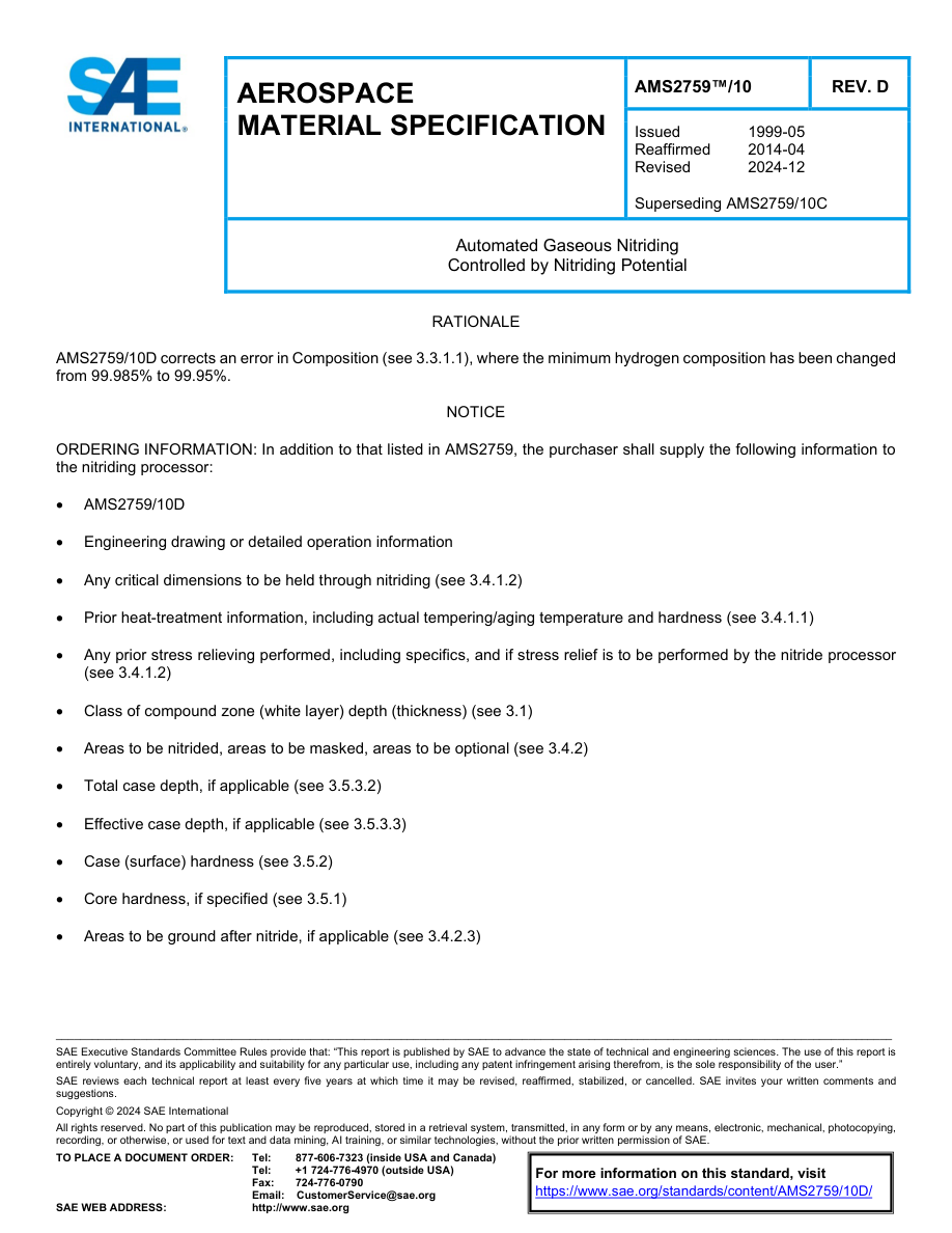 SAE AMS2759/10 Rev D PDF Preview
