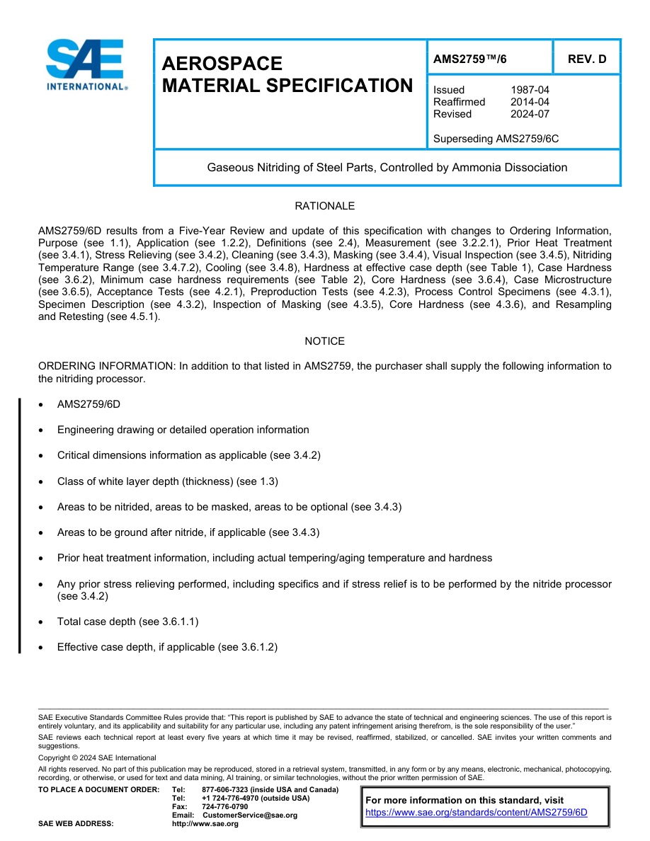 SAE AMS2759/6 Rev D PDF Preview