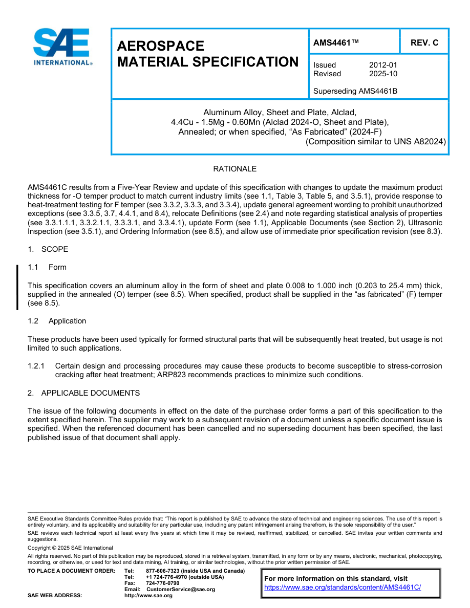 SAE AMS4461 Rev C PDF Preview