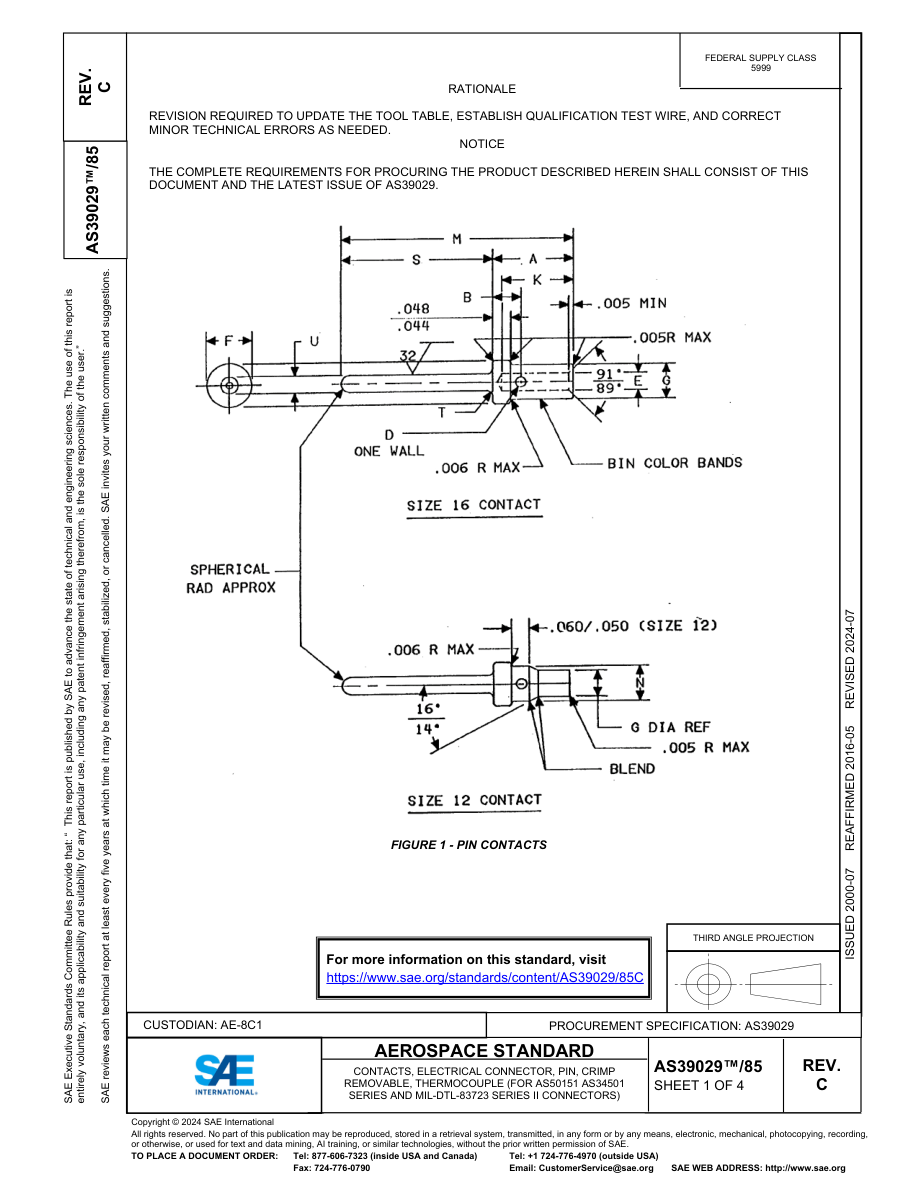 SAE AS39029/85 Rev C PDF Preview
