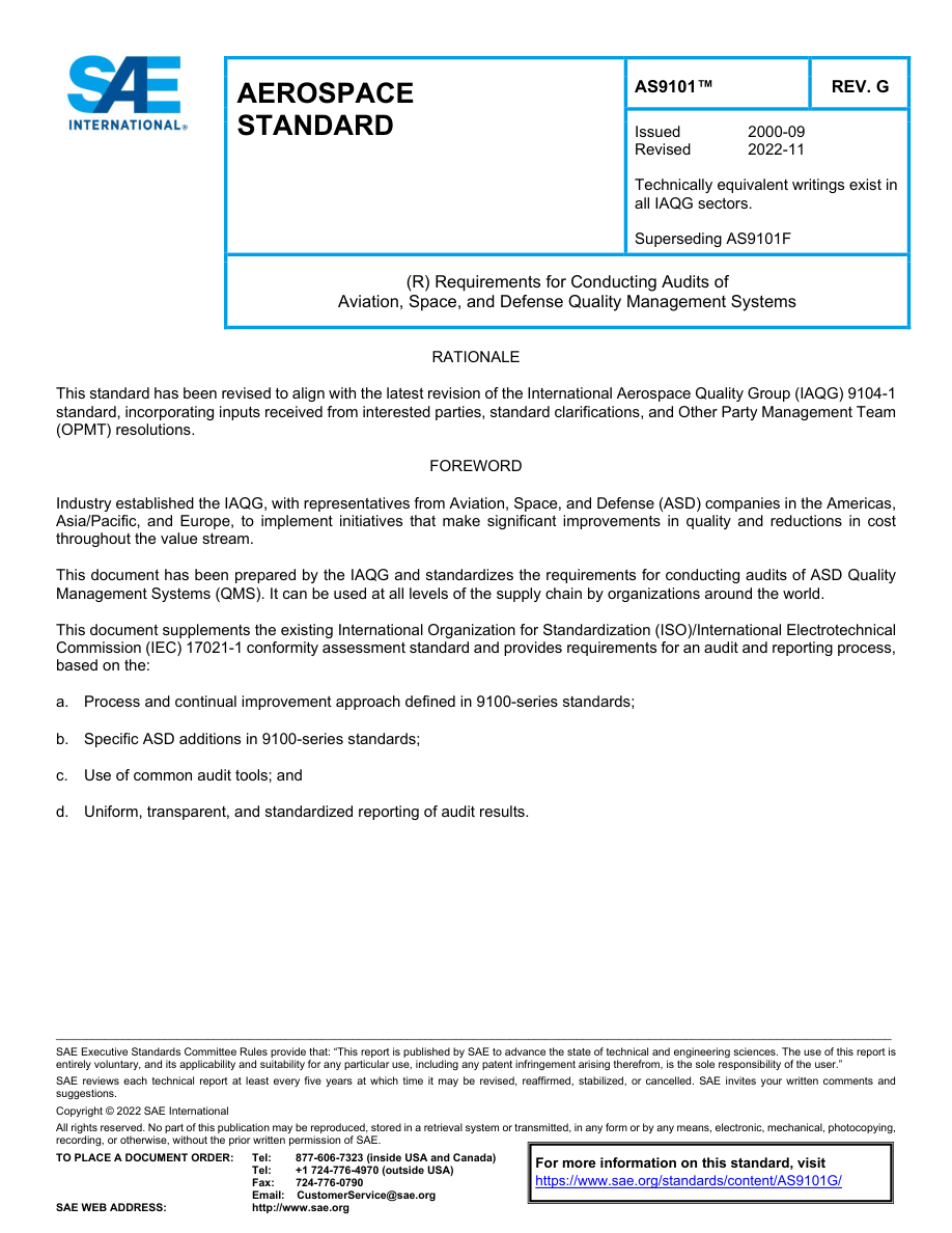 SAE AS9101 Rev G PDF Preview
