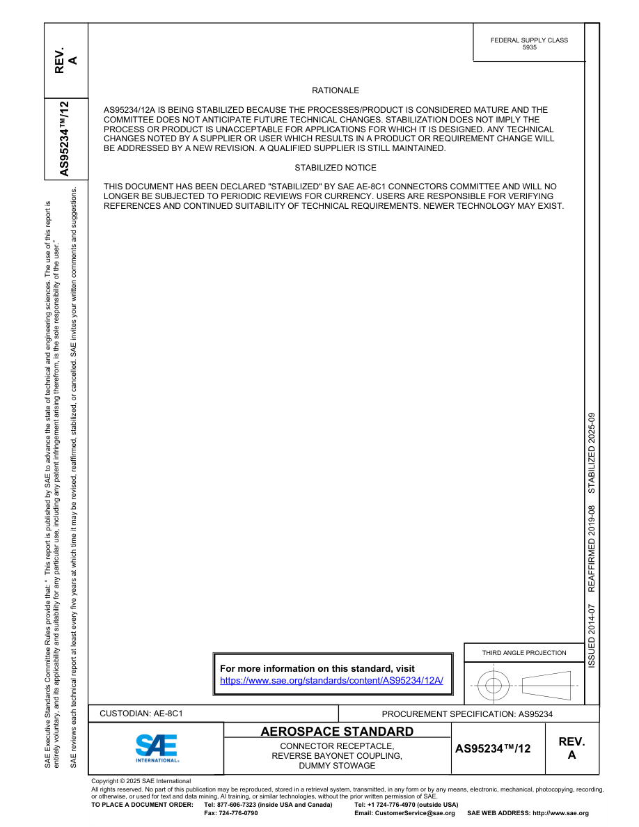 SAE AS95234/12 Rev A PDF Preview