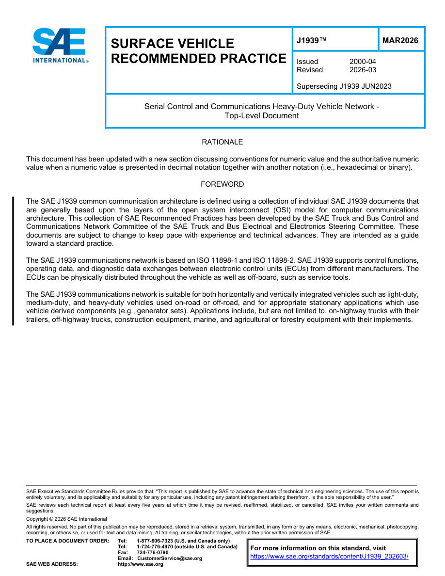 SAE J1939 (MAR2026) PDF Preview
