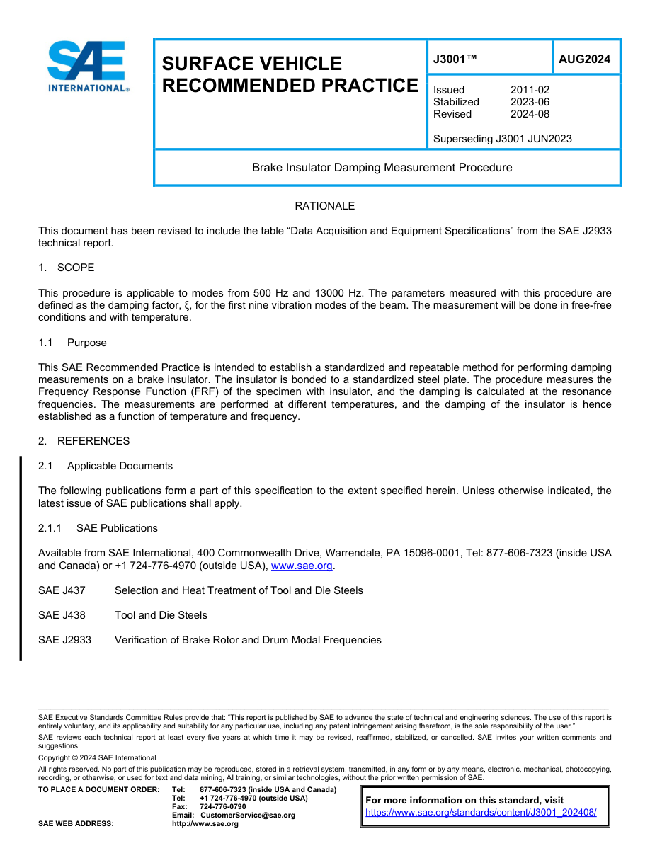 SAE J3001 (AUG2024) PDF Preview